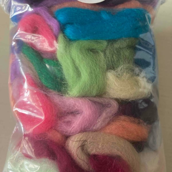 Wool Tops  for Wet Felting & Spinning (64"s)  25g bag (Bag WT4)
