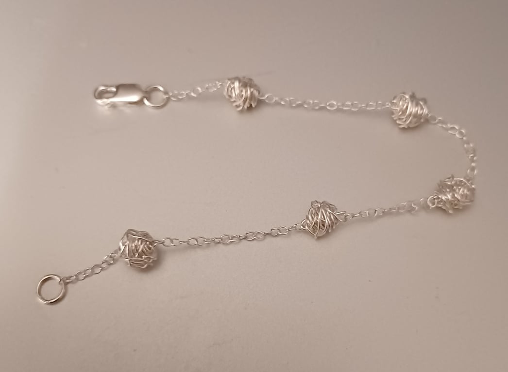 Sterling silver scribble bracelet
