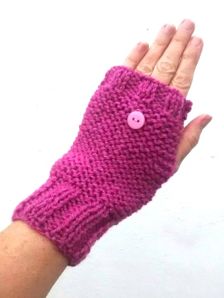 Pink Fingerless Gloves