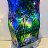 A hand painted and fired glass vase by Andrew Jenkins 