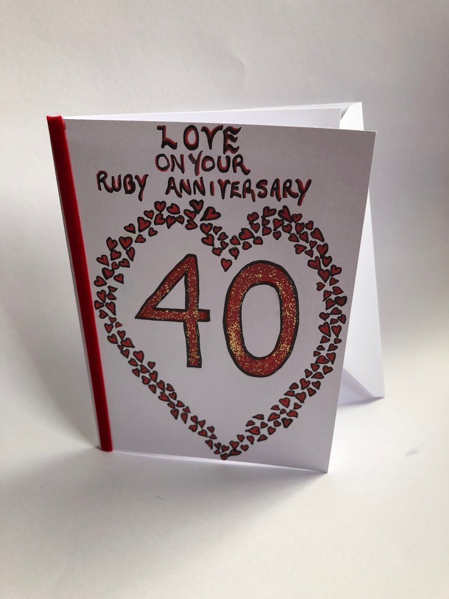 40th wedding anniversary card