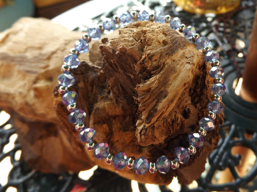 Blue crystal stretch bracelet