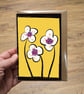 Flowers on yellow blank card