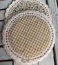 Set of four floral coasters with crochet edge. - Image 5