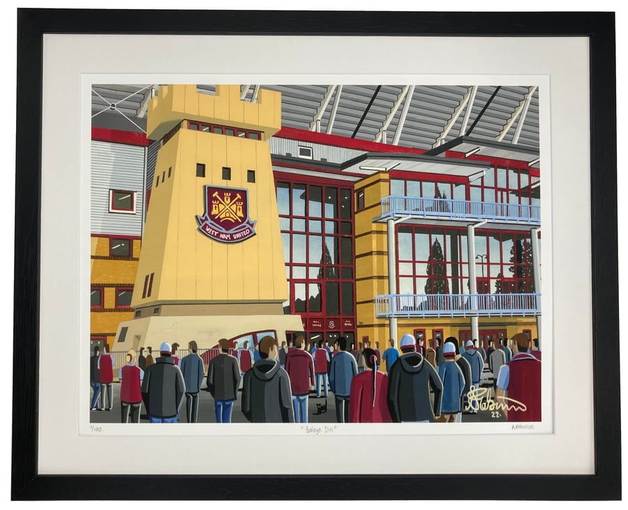 West Ham Utd, Boleyn Ground, Limited Edition Framed Art Print (20" x 16")