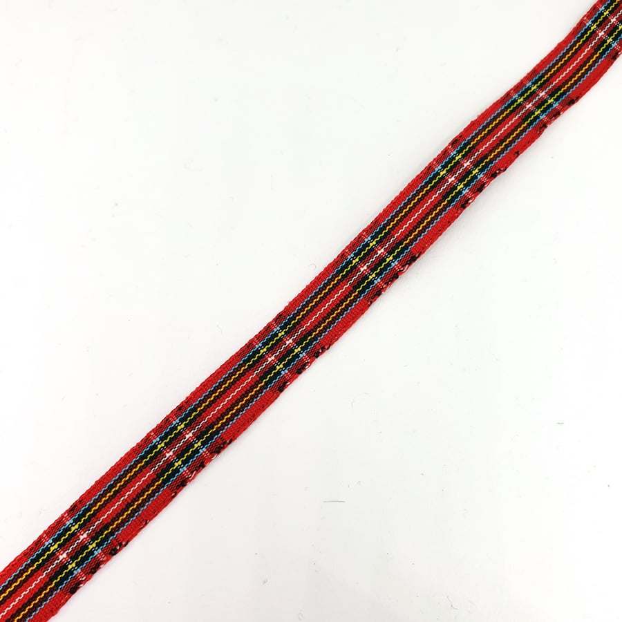150 CM 11mm Checked Christmas Cotton Plaid Ribbon for Hair Bows Crafts