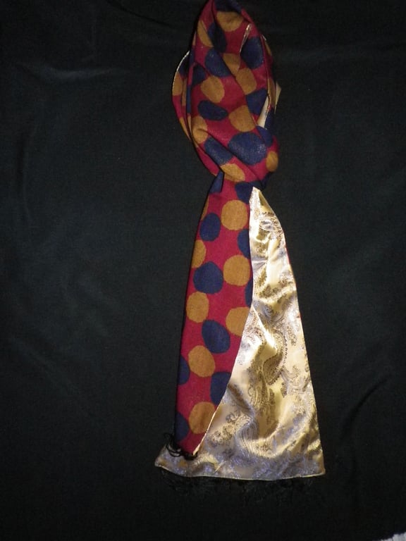 Reversible luxury pure wool scarf, 63x8", 157x20cm, great special gift.