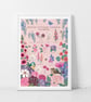 'British Cottage Garden Flowers' Illustration Print A4 Unframed  - Image 4
