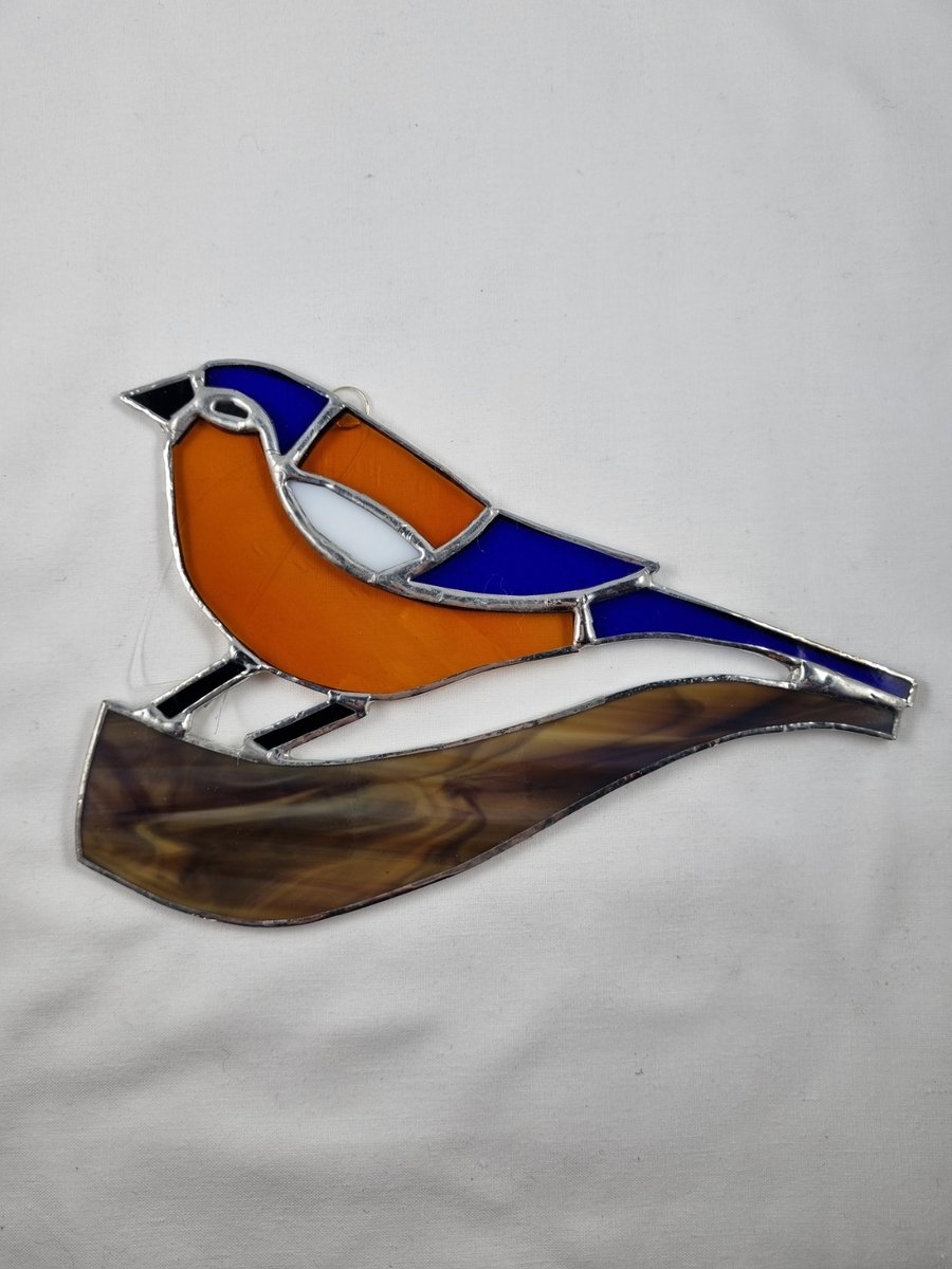 523 Stained Glass Chaffinch - handmade hanging decoration.