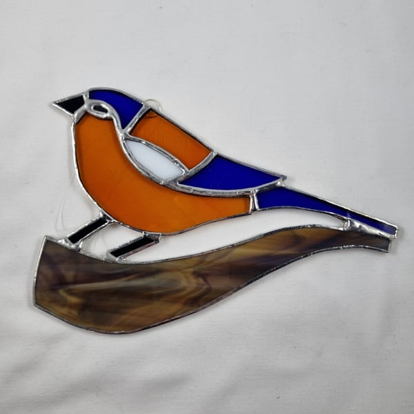 523 Stained Glass Chaffinch - handmade hanging decoration.