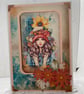 Greeting Card - Autumnal BoHo Greeting Card (Lady)  by Carolee Crafts - C13