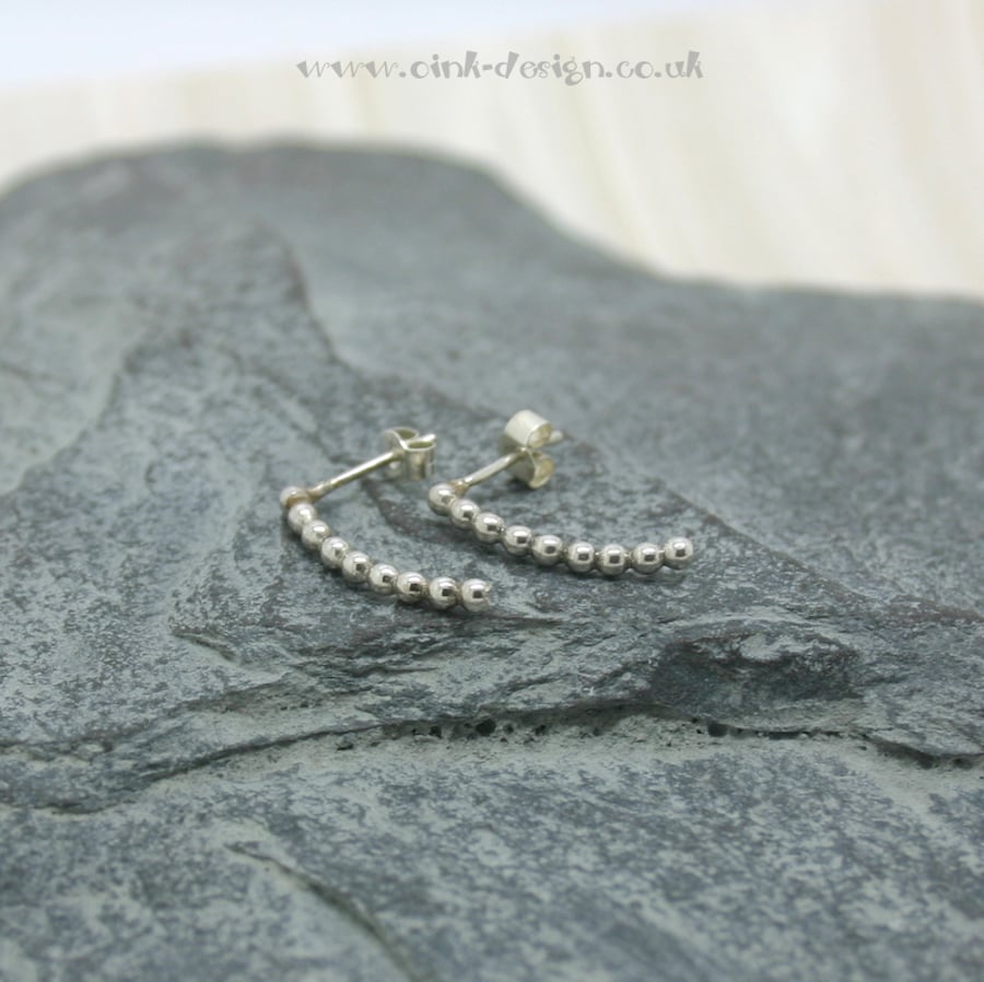 Sterling silver drop stud earrings