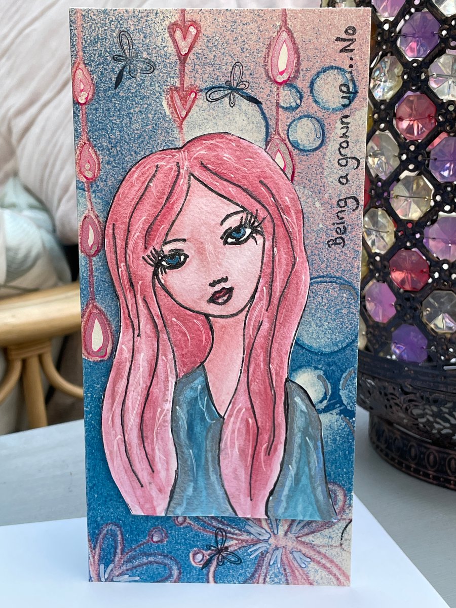 Being a grown up pretty girl birthday card