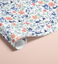 Dainty Peach Florals Wrapping Paper FSC 50x70cm 3 Sheets or Roll