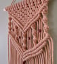 Handmade Peach Pink Macramé Wall Hanging - Boho Cotton Wall Decor. - Image 3