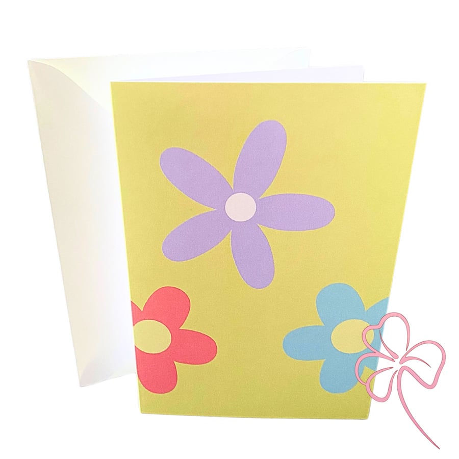 Flower Trio Blank Greetings Card
