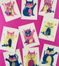 Nine Lucky Cat Postcards - Image 3