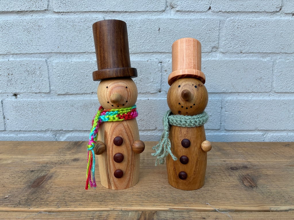 Handmade wooden Snowman