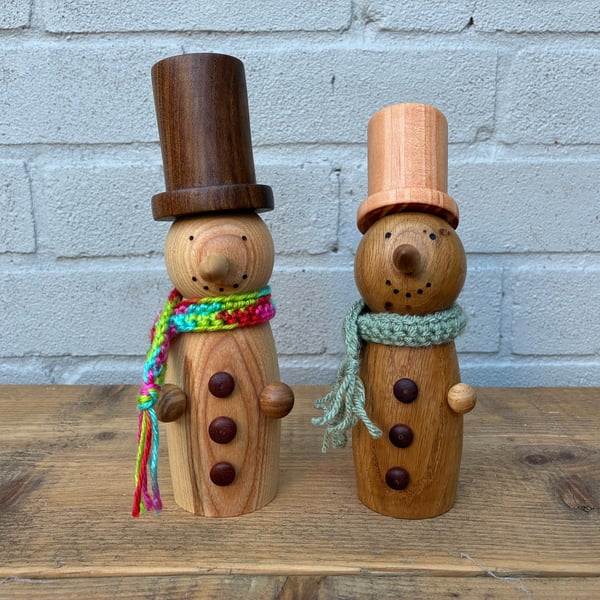 Handmade wooden Snowman