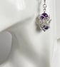 Sterling Silver Amethyst Ladies Dangle Drop Ornate Chainmaille Earrings - Image 4