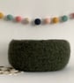 FELTED 'FUSSPOT' BOWL, desk tidy. Dark green . Home decor . - Image 1