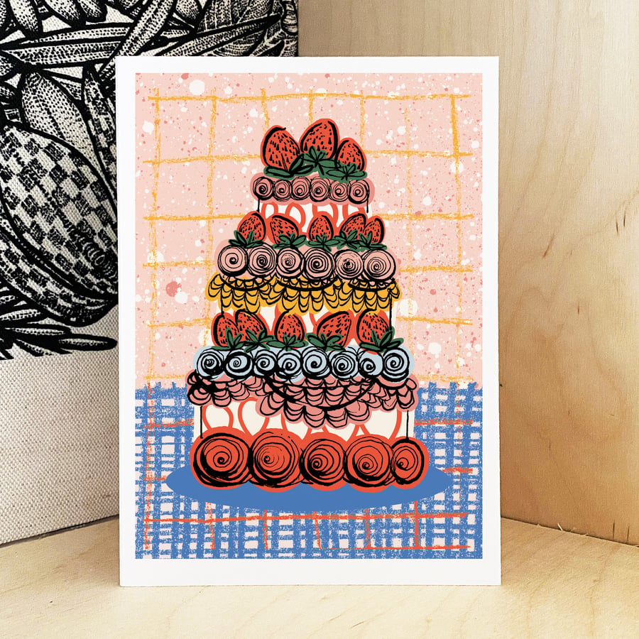 Strawberry Cake Print - A4
