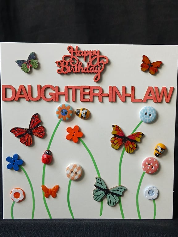 Handmade, daughter-in-law birthday card 