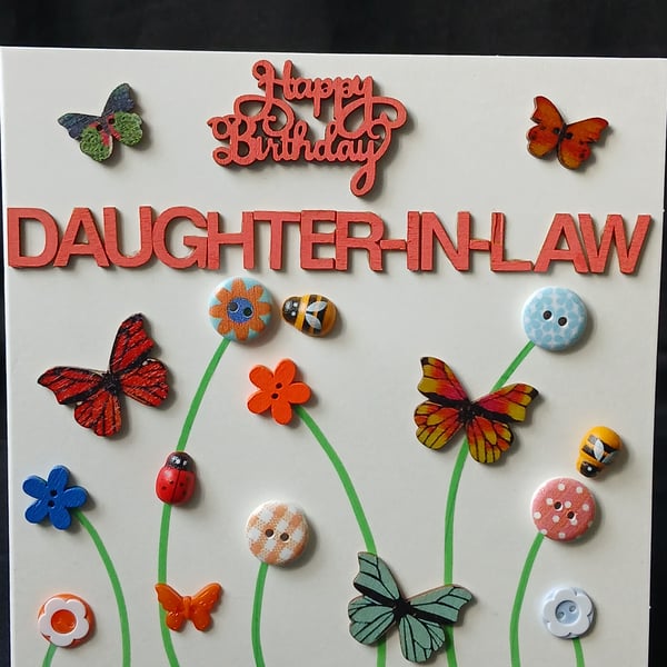 Handmade, daughter-in-law birthday card 