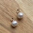 9ct Gold Ivory 5-6mm Freshwater Pearl Charms 
