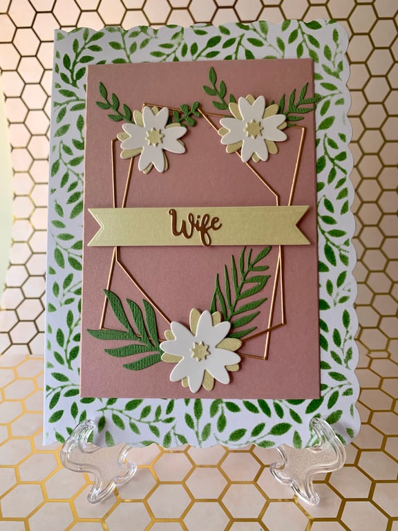 Handmade Wife Floral Birthday Card