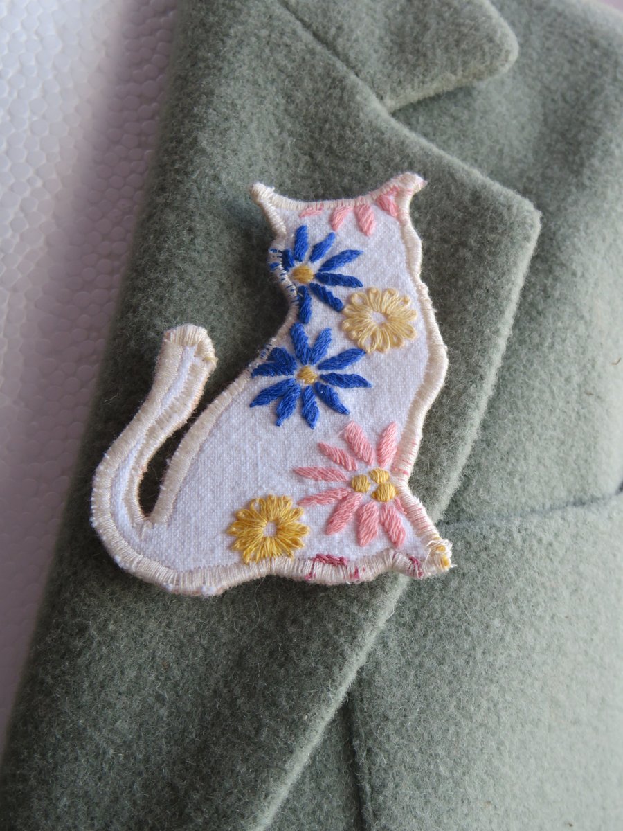 Cat Fabric Brooch
