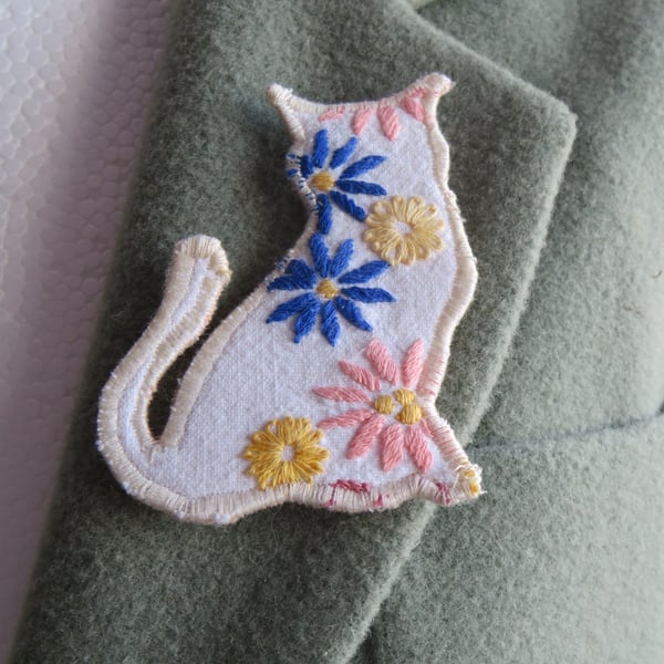 Cat Fabric Brooch