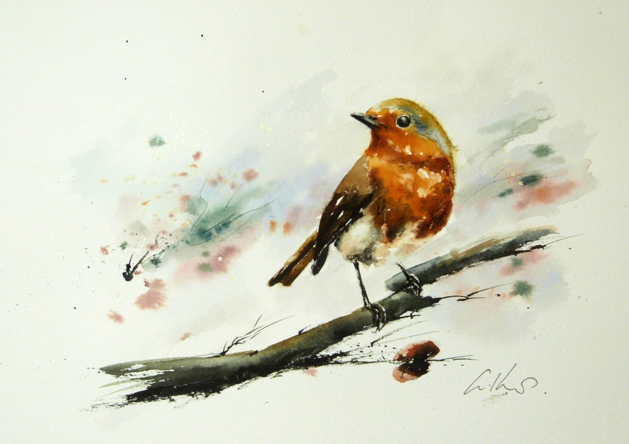 The Robin, Original Watercolour Painting.