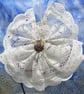 Handmade Lace Christmas Angel Decoration White Lilac Silver No.4 - Image 2