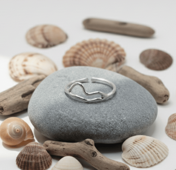 Adjustable Sterling Silver  Wave Ring