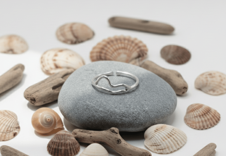 Adjustable Sterling Silver  Wave Ring
