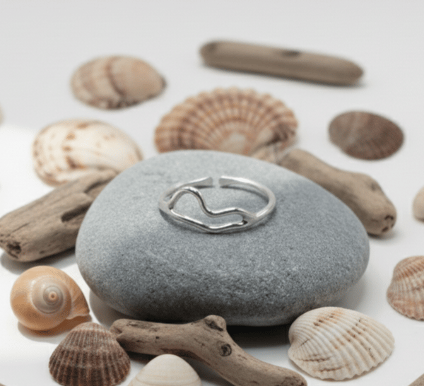 Adjustable Sterling Silver  Wave Ring