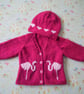 Baby Knitting Pattern for Jacket and matching Hat with Flamingos.  Digital - Image 3