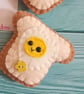Felt Egg on Toast Pocket Hug and card,pocket buddy,comfort pocket pal. - Image 4