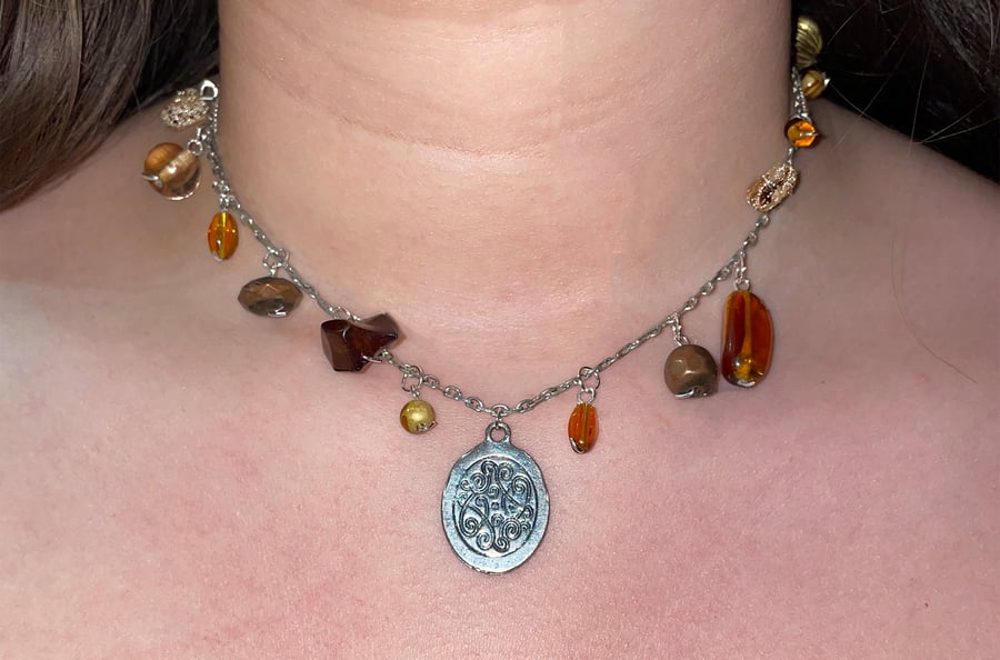 Roman inspired charm necklace 