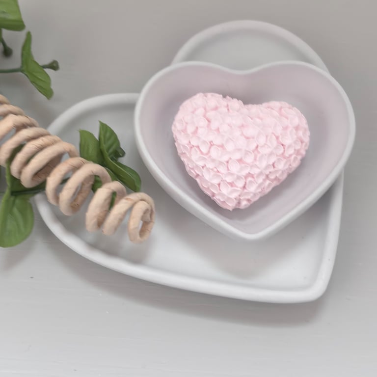 Heart Trinket Dish Set of 2 Pale grey, Home Decor 