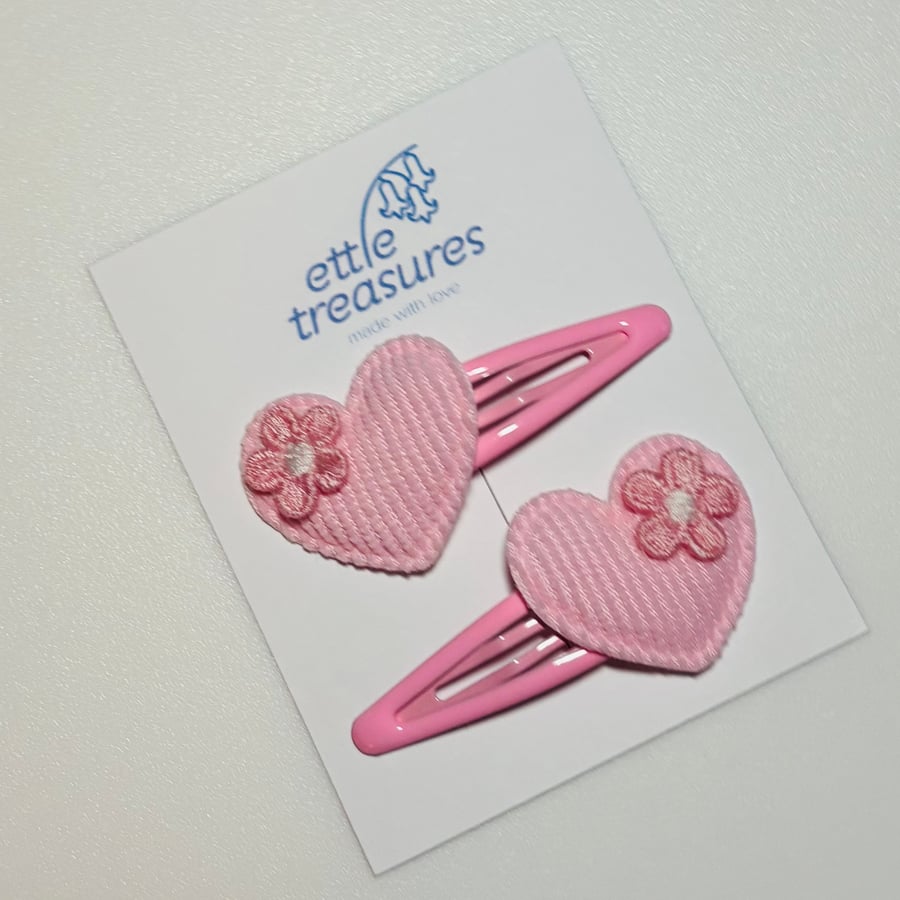  Flower heart hair clips 