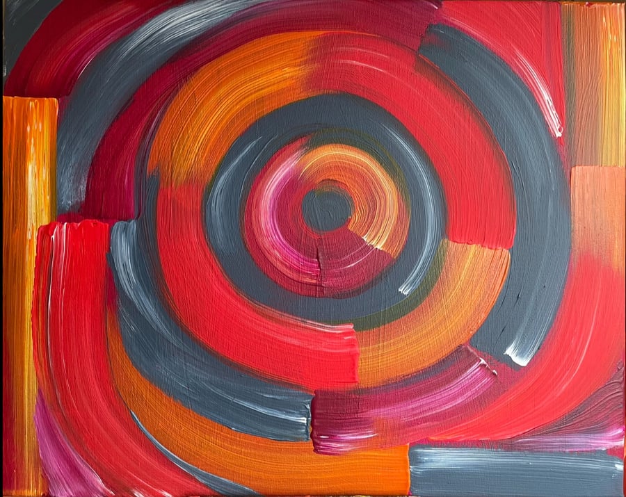'Invigorate' Original Abstract Acrylic Painting in Bright Bold Colours