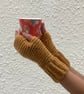 FINGERLESS MITTS , gloves '  Valley Tweed '. Merino Wool blend. Mustard.  - Image 1