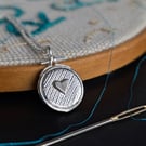 Sewing Hoop Necklace - Silver Embroidery Hoop Pendant - Gift for Sewing Lovers