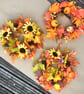 Autumn leaves pumpkin wreath sunflower porch decor  for Halloween  - Image 1
