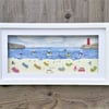 Coastal Wall  Decor, Sea Glass Art, Cornish Summer Holiday Beach Scene