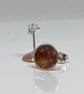 Terracotta patchwork enamel stud earrings - Image 2