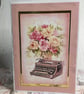 Greeting Card - Vintage Peach Flowers - by Carolee Crafts - C184