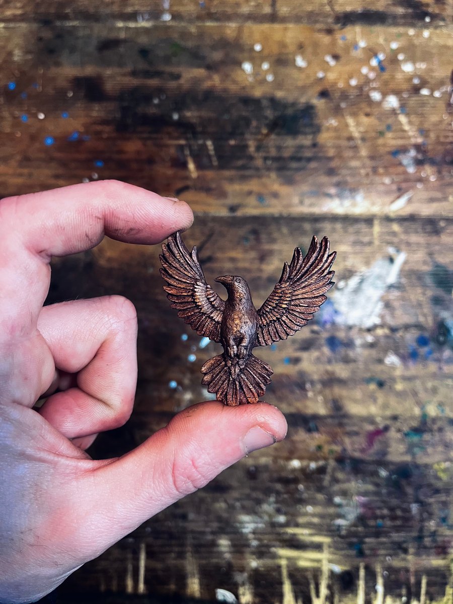Hand Carved Crow